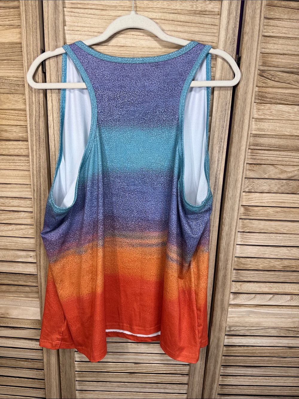 Life Is Better In Flip Flops Ombre Tank Top - Teal, Purple, Orange, Red Size 5XL - Picture 10 of 10